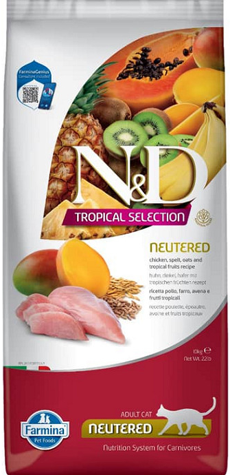 N&D TROPICAL SELECTION CAT Neutered Chicken 10 kg