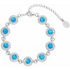 Strieborný náramok so syntetickým opálom a s krištáľmi Preciosa modrý 33105.1 Blue s. Opal