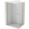 Mexen Mist-F Duo, skladací sprchový kút 120 x 90 cm, číre sklo, zlatý lesklý profil, 8A6-120L-090P-50-00
