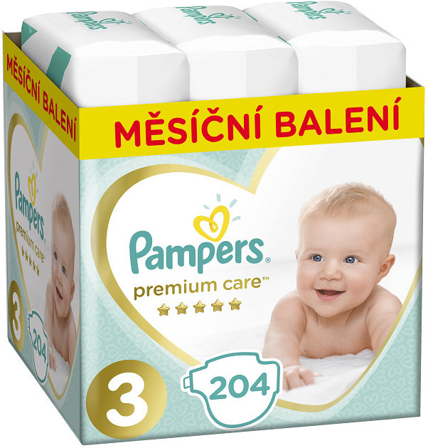 Pampers Premium Care 3 MIDI 6-10 kg 204 ks od 39,2 € - Heureka.sk