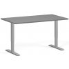 Výškovo nastaviteľný stôl, 140x80 cm, 2 motory, sivá podnož, grafit