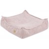 PLUSH NEST PLUSH NEST Podlahový puf štvorcový Prémiový Menčester svetlo ružový 60 × 60 cm