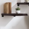 vidaXL Nástenná polica tmavohnedá 40x60x(2-6) cm ošetrený dubový masív 363757