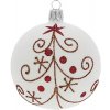 Vianočná ozdoba sklenená guľa Ø 8 cm biela