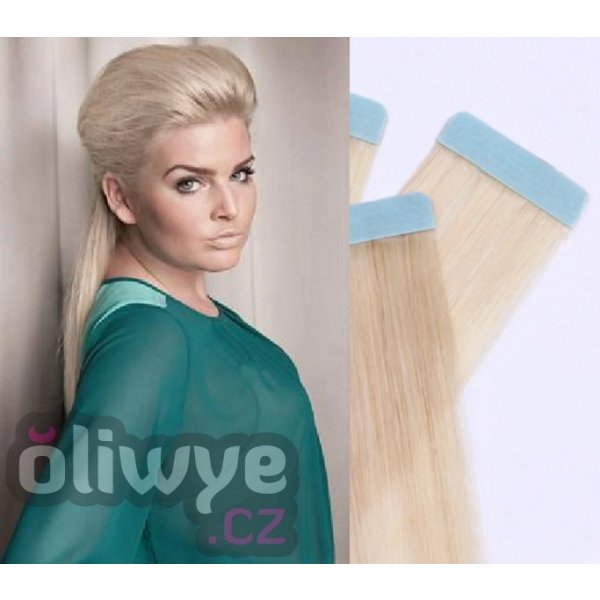 Vlasy pásky tapex tape in remy 50cm 20ks #60 platinová blond od 47,06 € -  Heureka.sk