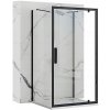REA/S - Prístenná sprchová kabína Rapid Swing Black Dvere: 80 x Sprchová zástena: 100 KPL-009951