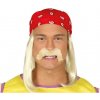 Guirca parochňa blond krátka bandana+fúzy