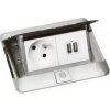 POP-UP Box 4 moduly - 1x zásuvka 230V + 2x USB nerez 654007 LE