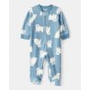 CARTER'S Overal na zips fleece Sleep & Play blue Polar bear chlapec 9m/veľ.74
