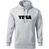 Yoga nápis - Mikina pánska Cape s kapucňou - 2XL ( Svetlosivý melír )