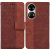 Peňaženkové kožené puzdro GEOMETRIC na Huawei P50 - Hnedá