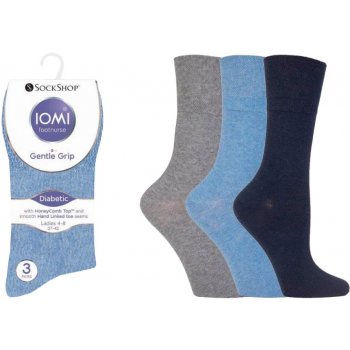 Iomi SockShop dámske ponožky pre diabetikov Gentle Grip modrý MIX