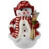 Vianočná dekorácia Snehuliak s lyžami, 30 cm