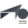 U profil 50 x 22 x 6000 mm, hliník, lak so štruktúrou RAL 7016