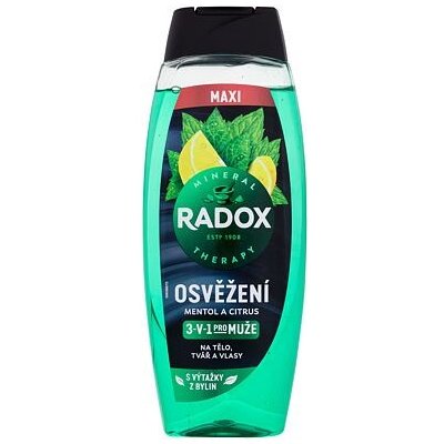 Radox Refreshment Menthol And Citrus 3-in-1 Shower Gel osvěžující sprchový gel 450 ml pro muže