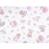 Bavlněná látka / plátno medvídek koala METRÁŽ - 1 (780) bílá růžová