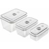 ZWILLING Vákuové dózy na potraviny FRESH & SAVE, sada 3 ks, biela, sklo