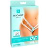 HOOKUP Panties with Diamond Plug - čipkované nohavičky s análnym dildom (bielo-tyrkysové)XL-XXL