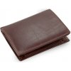 Arwel Tmavo hnedá pánska kožená peňaženka a dokladovka so zápinkou 514-1610-40