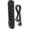 Prepäťová ochrana – 5 zásuviek, 1,5m, čierna P53871