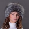 KOŽUŠINOVÁ ČIAPKA KLASICKÁ , Líška strieborná 59 cm