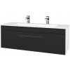 Dreja Umývadlová skrinka ASTON SZZ 120 - N01 Biela lesk / Úchytka T06 / L03 Antracit vysoký lesk