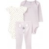 Carter's Set 3dielny body dl. rukáv body kr. rukáv legíny Purple Stripe/Koala dievča