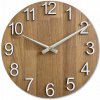 Nástenné hodiny z dubového dreva - biele číslice, strieborné ručičky, 40 cm