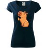Kapybara s palcom hore - Dámske tričko Pure - XS ( Tmavomodrá (veľmi tmavá - skoro čierna) )