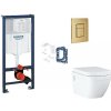 Grohe Rapid SL - Set predstenovej inštalácie, klozetu, dosky SoftClose, tlačidla Skate Cosmopolitan a súpravy na vhadzovanie tabliet, kefovaný Cool Sunrise SANI11BB4159