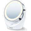 Beurer BS 49 kozmetické výkyvné zrkadlo / Priemer: 11 cm / 2 zrkadlové plochy / LED svetlo / napájanie 3x AA (BEU-BS49)