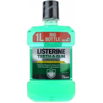 Listerine Teeth & Gum Defence ústna voda proti zubnému povlaku a pre zdravé ďasná príchuť Fresh Mint (Mouthwash) 1000 ml
