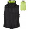 Ladies Reversible Cropped Puffer Vest - black/frozenyellow XL