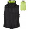 Ladies Reversible Cropped Puffer Vest - black/frozenyellow XS