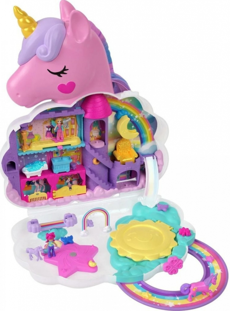 Mattel Polly Pocket Mini Rainbow Unicorn Salon