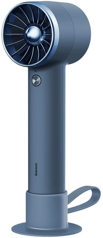 BASEUS Flyer Turbine ručný / stolný ventilátor + kábel USB / USB-C, modrý