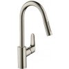 Hansgrohe Focus M41 - Páková drezová batéria 240, s vyťahovacou spŕškou, vzhľad nerezový 31815800