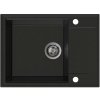 Sink Quality Sink55, kuchynský granitový drez 620x460x215 mm + grafitový sifón, čierna so zlatými bodmi, SKQ-SINK.L.1KKO.XB
