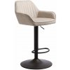 Béžová čalúnená barová stolička s nastaviteľnou výškou/s podrúčkami (výška sedadla 65 cm) Nolan – Unique Furniture