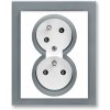 ABB, s.r.o. Neo - 5513M-C02357 44 - Zásuvka dvojnásobná, natočená dutina - biela/ľadová šedá