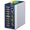Planet průmyslový L3 switch, 16x1Gb + 4x1Gb SFP, -40 až 75°C, dual 9-48VDC, IP30, fanless
