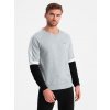 Ombre Tri-color men's sweatshirt with raglan sleeves - gray šedá XL Ombre 5902228962977