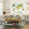 INSPIO Nálepka Detská mapa sveta na stenu 105x75 mapy a mestá zelená, plnofarebný motív