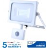 V-TAC LED reflektor so senzorom SMD 10W 800lm SAMSUNG CHIP Slim biely - 5 ROČNÁ ZÁRUKA! Farba svetla: studená (6400K)