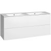 EBS KUBA Skrinka + keramické umývadlo Slim 121 cm, biela lesklá 1 set