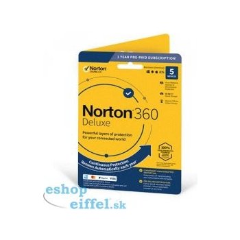 Symantec NORTON 360 DELUXE 50GB +VPN 5 lic. 12 mes.