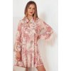 Ružové vzorované voľné minišaty PRINSA EY2478 ONE SIZE