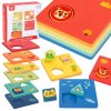 Montessori Tooky Toy puzzle Tvary a farby Zvieratá 6 dosiek