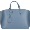 Mondo Italia Kožená kabelka do ruky 1417 ceruleo MADE IN ITALY Blankytna modrá
