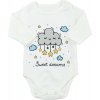 LULLABY Detské body - Sweet dreams, biele veľkosť: 80 (9-12m)